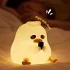 LED Duck Night Light Dimmable Nursery Silicone Rechargeable Bedside Touch Lamp