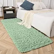 Sage Green Rug for Bedroom, 2x4 Fluffy Bedside Rugs Runner Throw Area Rug Carpets,Soft Shaggy Rug for Kids Boys Girls Room Nursery, Furry Shag Small Rug Indoor Carpet Home Decor