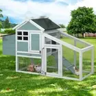 i.Pet Chicken Coop Rabbit Hutch Large House Run Cage Wooden Bunny Pet Outdoor