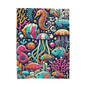 Velveteen Plush Blanket Marine Life Memphis Pattern Vivacious Beach Home Decor