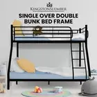KINGSTON Metal Bunk Bed Single and Double Bunk Bed Frame Furniture Adults Kids
