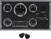 5 in 1 Multifunction Gauge Panel with Tachometer Water Temp Meter Voltmeter Oil Pressure Oil Level Gauge Fit for RV Boat Yachts(12V)