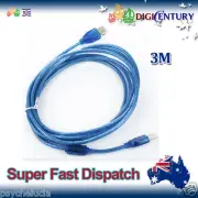 Blue Shielding Braid USB 2.0 A Female To A Male Extension Cable Cord 3M