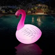 LED Solar Inflatable Flamingo Pool Floats Lights, Swimming Pool Tubes, Summer Lake Beach Floaties Swimming Pool Rings for Adults Water Entertainment Water Floaties Pool Raft Lounger Lake(1PC)