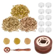 Wax Seal Kit, 300 Wax Beads, Candles, Gold/Noble Gold/Light Gold