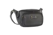 PIERRE CARDIN LEATHER SLING BAG - BLACK