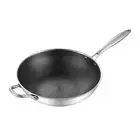 Stainless Steel Wok Double Sided Honeycomb Frying Pan 32cm410 (without Lid With