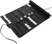 ERINGOGO Interactive Chessboard Set Pu Leather Chess Mat Travel-Friendly Multiplayer Backgammon Stylish Compact Outdoor Fun