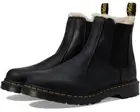 Dr. Martens Leonore R21045001 Boot Women 8 Black Leather Faux Fur Chelsea FZP058