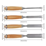 Wood Chisel Set for Woodworking, 4pcs Carbon Steel Bevel-Edge Bench Chisels