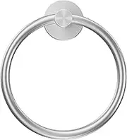 Self Adhesive Towel Ring Stainless Steel Hand Towel Holder Rustproof Bathroom Towel Holder No Drilling Wall Mounted Self Adhesive Towel Rack for Bathroom Kitchen Silver