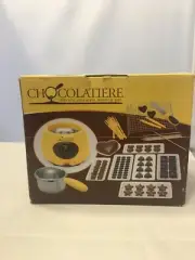 NIB CHOCOLATIERE Electric Melting Pot w/Moulds Rack Skewers Spatula & More 62744