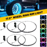 17.5" LED Wheel Ring Rim Light Strips RGB Color Chasing Turn Signal Bluetooth