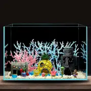 Lertenys Spongebob Aquarium Decoration Betta Small Fish Tank Ornament, Set Of 3