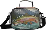 Trout Big River Insulated Lunch Box for Women Men - Ideal for Work, Picnics - Includes Adjustable Shoulder Strap