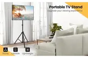 Giantex Height Adjustable TV Stand LCD Flat Panel TV Tripod w/35 KG Weight Capacity & Foot Pad Foldable Display TV Stand
