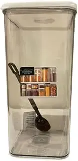 [TRU BLUE AUSSIE] 4L Large Capacity Plastic Square Container Storage Box Airtight Food Container Spoon [WHITE]