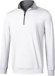 [VAUTE] Mens Quarter Zip Pullover UPF 50+ Long Sleeve Golf Shirts Sun Protection Quick-Dry Athletic Sports Pullover Tops