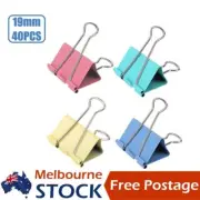 Deli Foldback Fold Back Clips Color Steel Binder Bulldog Clip 19mm Paper Tidy AU