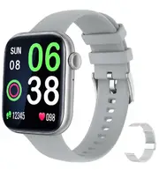 1.8" Big Screen Smart Watch for Men & Women - Health Wristwatch for Redmi Note, Mi, and Poco Series Silver Metal Strap