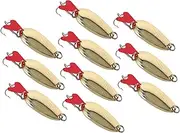 GANAZONO 10Pcs Hard Metal Spoon Fishing Lures Set Durable Light Reflecting Sequins for River and Saltwater Fishing Fishing Accessory for Increased Visibility and Long Term Use