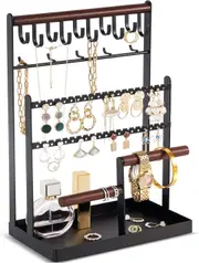 Jewelry Tower Display Rack Storage Tree for Bracelets Earrings Rings -Black
