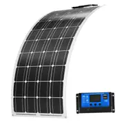 Acemor 12V 250W Flexible Solar Panel Kit Mono Caravan 10A Controller Camping Battery Charge Power Ultralight Grade A Monocrystalline Cell Hilgh Conversion Rate