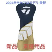 TaylorMade Driver Head Cover Navy/Gold/White Feather Design Used