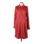 NWT Torrid Red Shirt Dress Fire Brick Long Sleeve Fit & Flare Size 0X MSPR $75