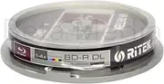 10 x Ritek Blu-ray BD-R 4X 50GB Inkjet Printable - High Capacity Blu ray Discs