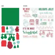 Diamond Press Never Ending Jolly Holidays Card Stamp and Die Set 800063 New