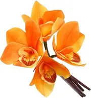 LIFKICH Artificial Cymbidium Simulated Flowers Fake Orchid Decorations for Wedding Home Decor