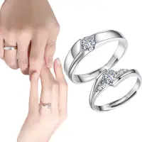 在飛比找momo購物網優惠-【MoonDy】結婚戒指 結婚對戒 純銀戒指 純銀飾品 情侶