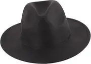 [WESIEVYA] Men's Wide Brim Jazz Hat Vintage Fedora Fashion Hat for Party Comfortable and Breathable for Outdoor Activities Black