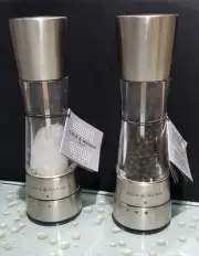 New Cole & Mason Derwent Stainless Steel Mills Salt & Pepper Grinders Set of 2