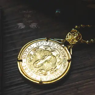 柳白猿手作 幸運幣LuckyCoin英國不丹硬幣自由女神硬幣項鏈鑰匙扣