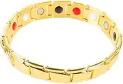 Holibanna 1pc Magnet Titanium Steel Bracelet Mens Bracelet Personalized Bangle Cuff Chain Adjustable Magnetic Bracelet Bracelets Bracelet for Men Magnetic Wristband Golden Stainless Steel
