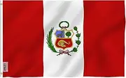 ANLEY® [Fly Breeze] 3x5 Foot Peru Flag - Vivid Color and UV Fade Resistant - Canvas Header and Double Stitched - Peruvian National Flags Polyester with Brass Grommets 3 X 5 Ft