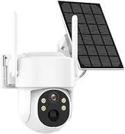 8MP Solar Camera with Built-in Battery PIR Human Detection 4MP Outdoor WiFi Camera CCTV Surveillance PTZ Camera(4MP NO Card)