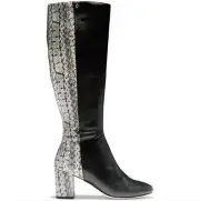 Cole Haan Rianne Snakeskin Tall Leather Boots Women Size 6.5 New