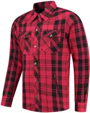 Rusty Stitches Neil Motorcycle Shirt, black-red, Size M for Men Black Red