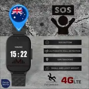 4GX GPS Smart Adult Medical Alert Watch Waterproof, Touch Screen, SOS Button, BP