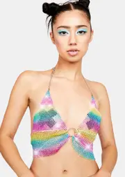 What I Spy Rhinestone Halter Top