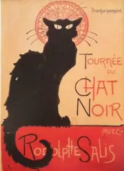 "TOURNEE DU CHAT NOIR" VINTAGE FRENCH ART NOUVEAU ADVERTISING POSTER - 1896