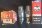 2 Vintage RCA 1H4G Vacuum Tubes Pair Radio Audio Amplifier Electron Tested 1H4-G
