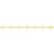 9ct Gold 19cm Multi Open Clover Bracelet