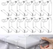 12 Pcs Table Cloth Clips | Clear Picnic Tablecloth Clips | Windproof Picnic Table Cloth Clamps | Table Cover Clamps for Christmas Party Tables and Outdoor Picnic Tables
