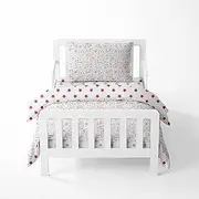 Bacati Baseball Muslin 4 Piece Toddler Bedding Set, Red/Grey