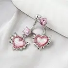 Heart Belly Button Rings Pink Women Fashion Belly Ring Dangle Navel Piercing _t