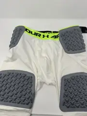 NEW Under Armour Padded Football Shorts Men’s Heat Gear Compression White XXL H1